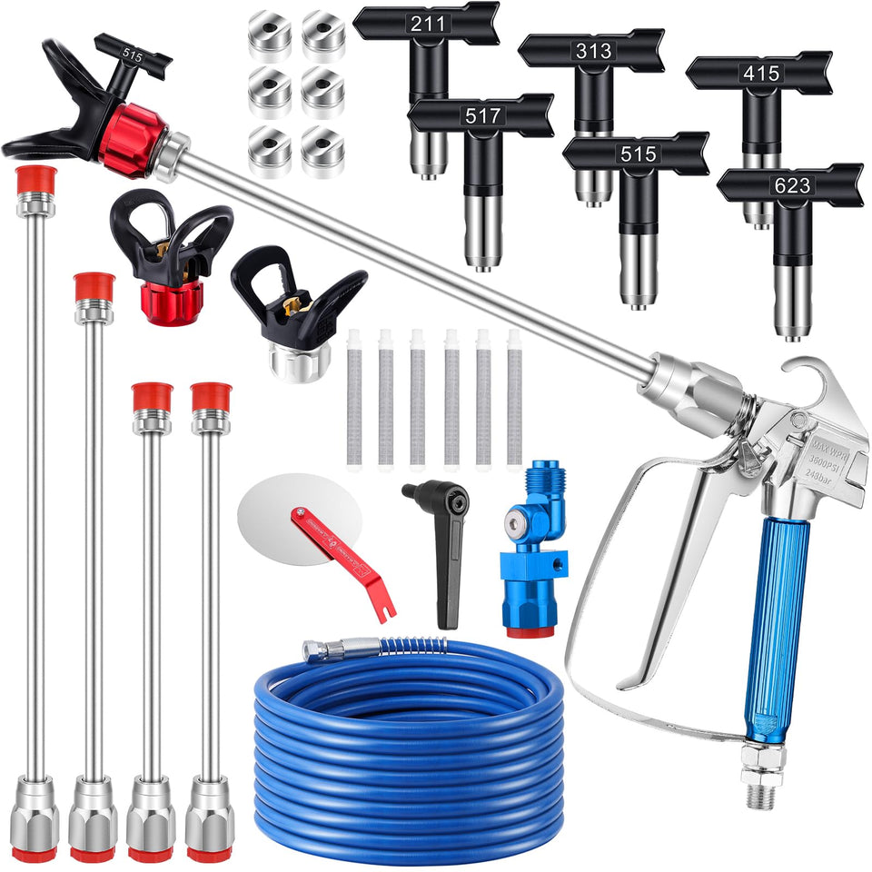Gyfent airless sprayer gun with 50ft hose for smooth finishes