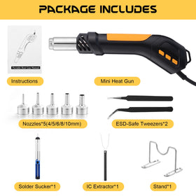 Gyfent 5 nozzle set enables versatile shaping for crafts and electronics work.