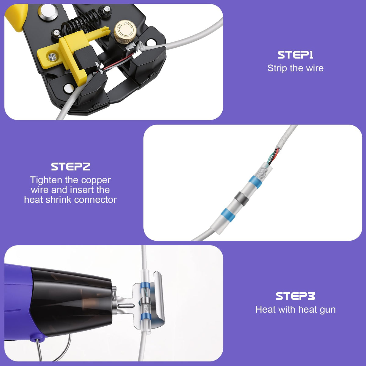 Gyfent solder seal wire connectors with waterproof seal for durable connections