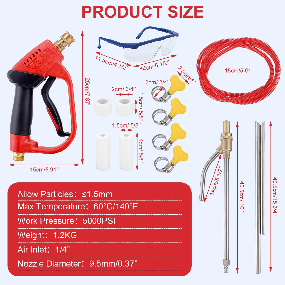 Gyfent water input wand provides smooth water flow for efficient sand blasting.