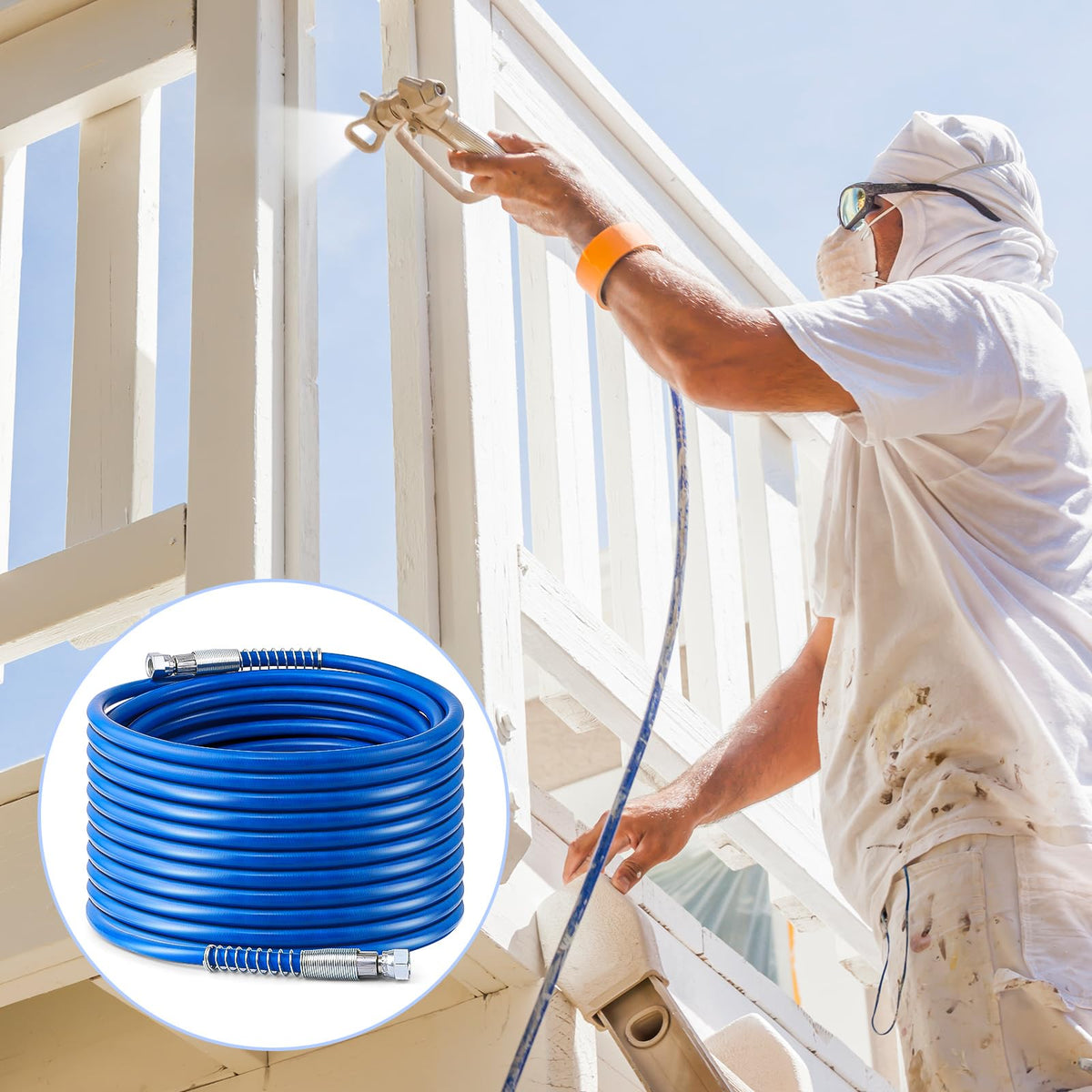Gyfent wide-application hose supports indoor and outdoor painting tasks.
