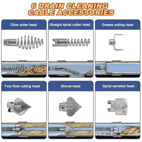 GYHMTOO drain snake extended length supports deep blockages in sinks.