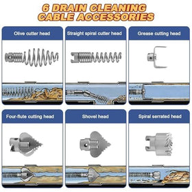 GYHMTOO drain snake extended length supports deep blockages in sinks.