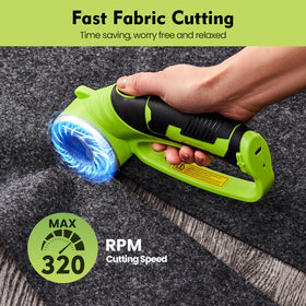 Gymsire cordless cutter cutting cardboard cleanly from top edge.