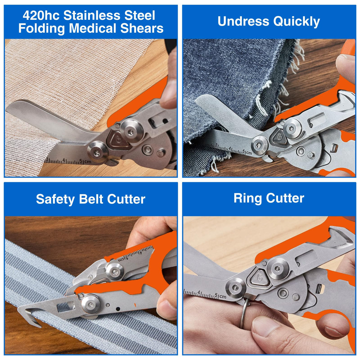 Gymsire medical trauma shears with ring cutter for versatile field tasks.