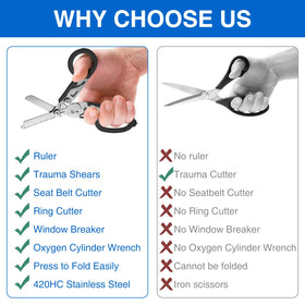 Gymsire trauma shears with oxygen tank wrench for quick equipment adjustments.