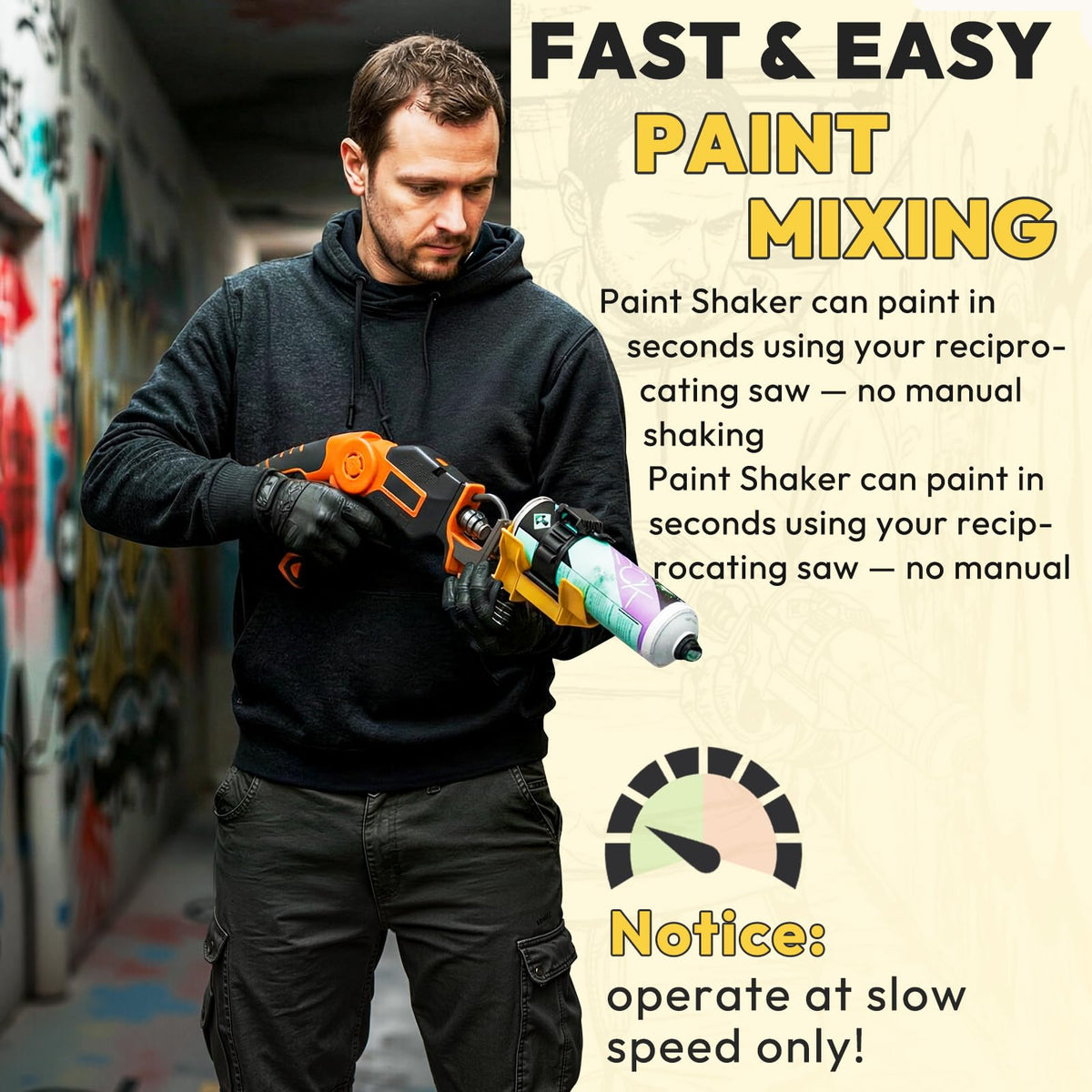 Gyndi bottle and jar shaker in action for coatings.