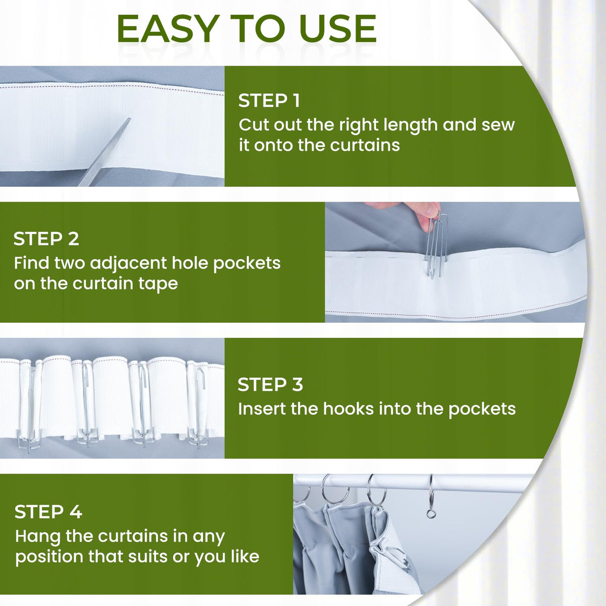 GYOSUGANG curtain hardware works with various fabrics