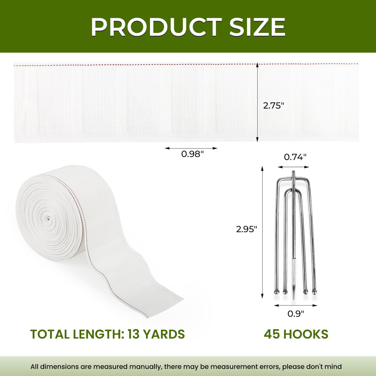 GYOSUGANG stainless-steel four-prong hooks secure pinch-pleat curtains