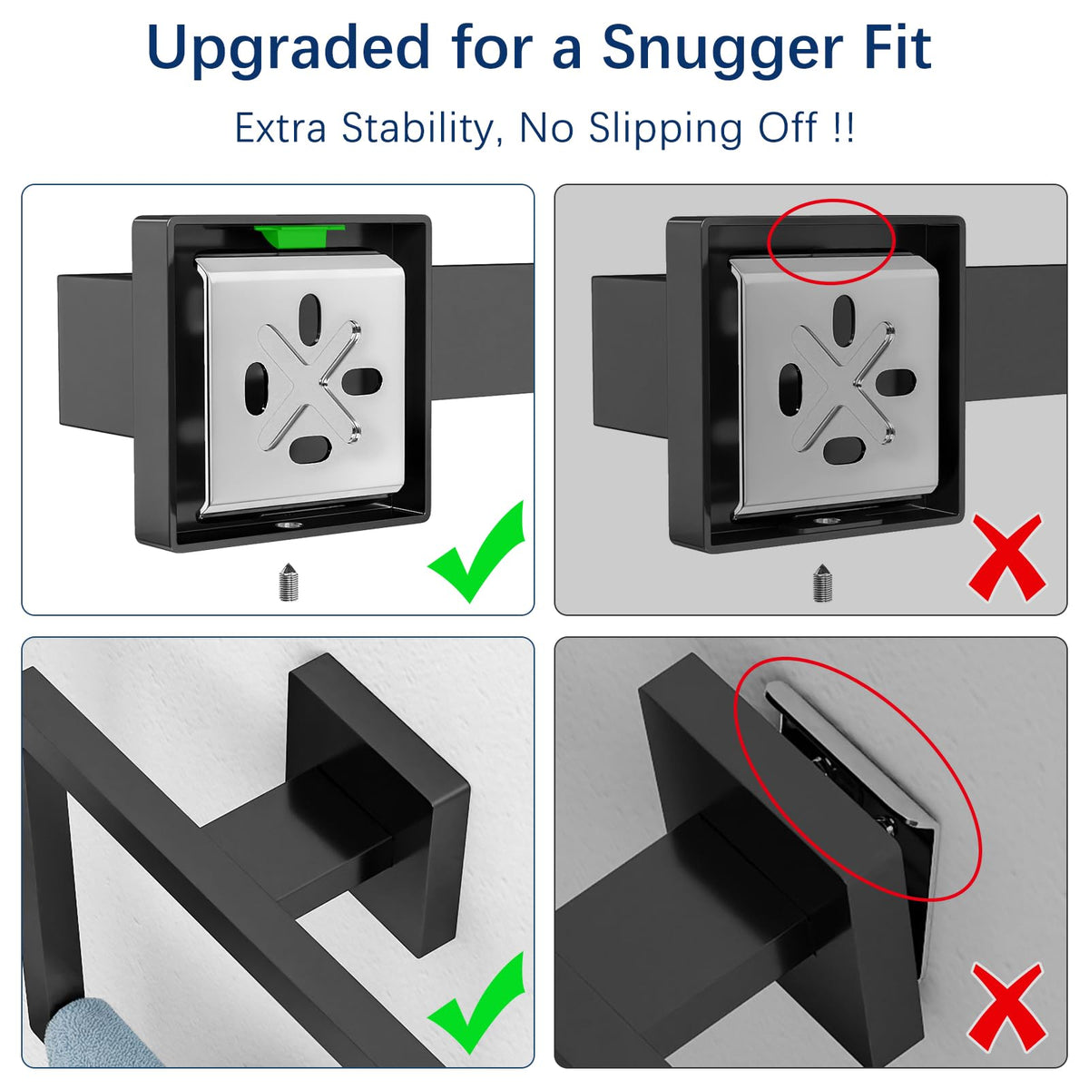 Gypie toilet paper holder with concealed screws for a clean look