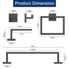 Gypie two towel hooks maximize wall space with matte black finish