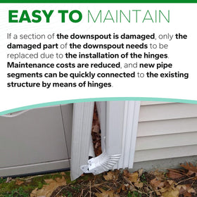 GYPNS easy cut-and-fit installation with tin snips around downspouts
