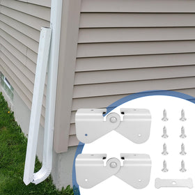 GYPNS protective extension hinge helps shield downspouts from damage.