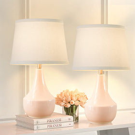 GyroVu 18-inch table lamp pair for elegant ambient lighting in living spaces.