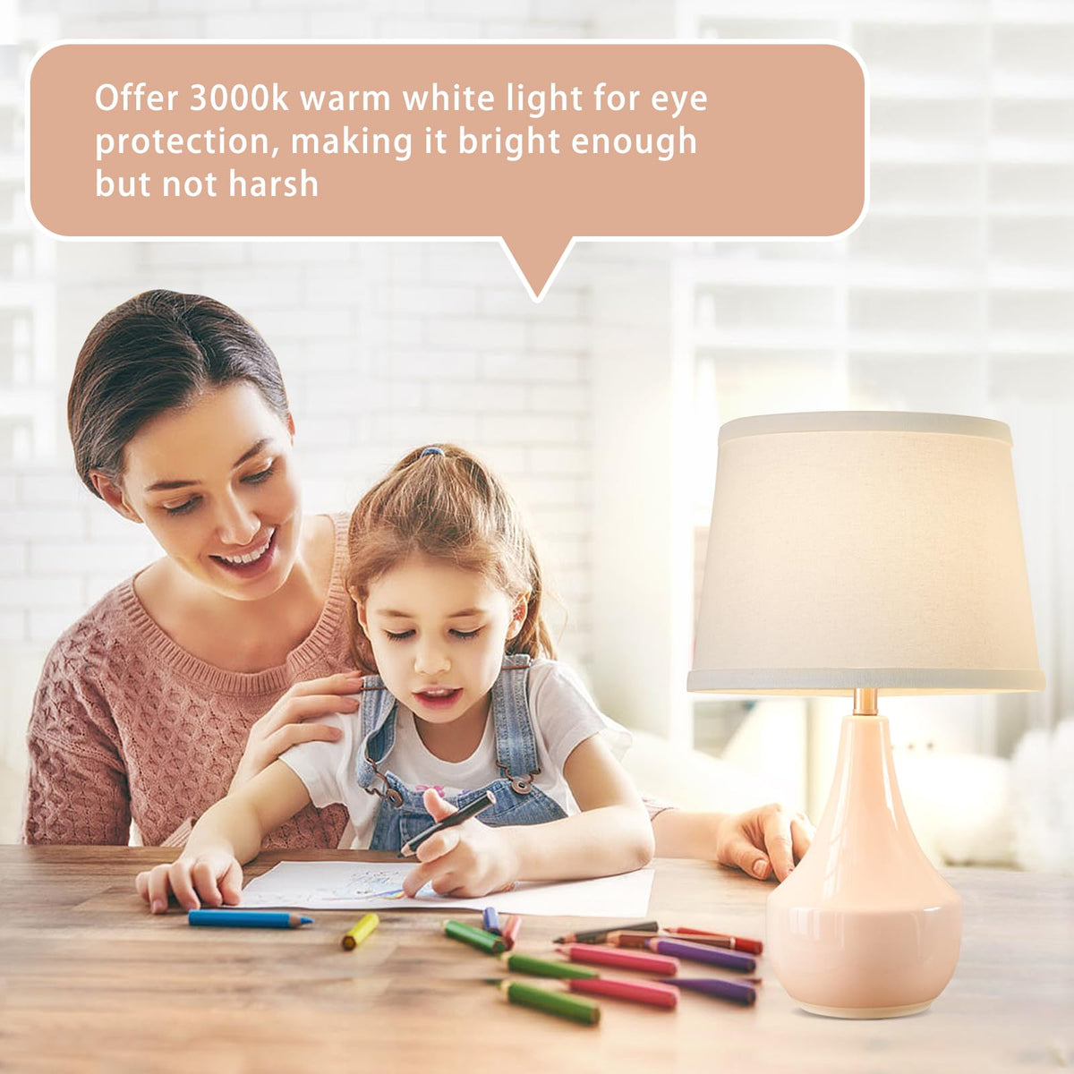 GyroVu bedside lamps placed on a nightstand for convenient reading light.
