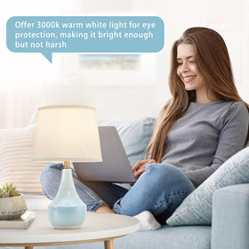 GyroVu dual lamps on the nightstand offer balanced illumination in small spaces.