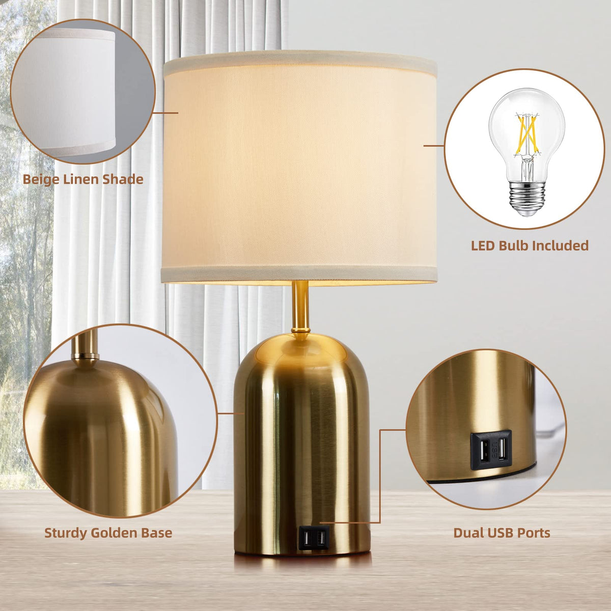 GyroVu LED A19 bulbs included for immediate brightness.