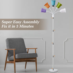 GyroVu Medusa LED floor lamp creates modern ambience in living rooms.