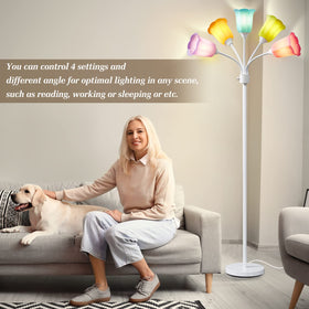GyroVu Medusa LED floor lamp rotary switch enables quick brightness selection.