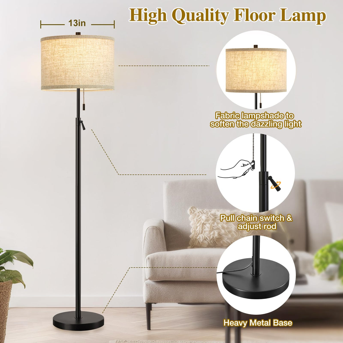 GyroVu pull-chain operation for easy lamp control