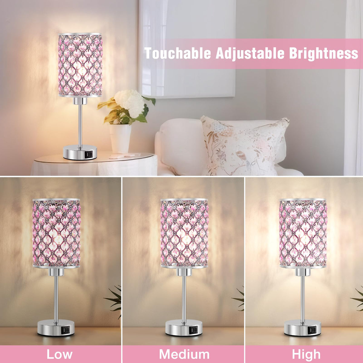 GyroVu lamp offering USB-C and USB-A charging ports for two devices
