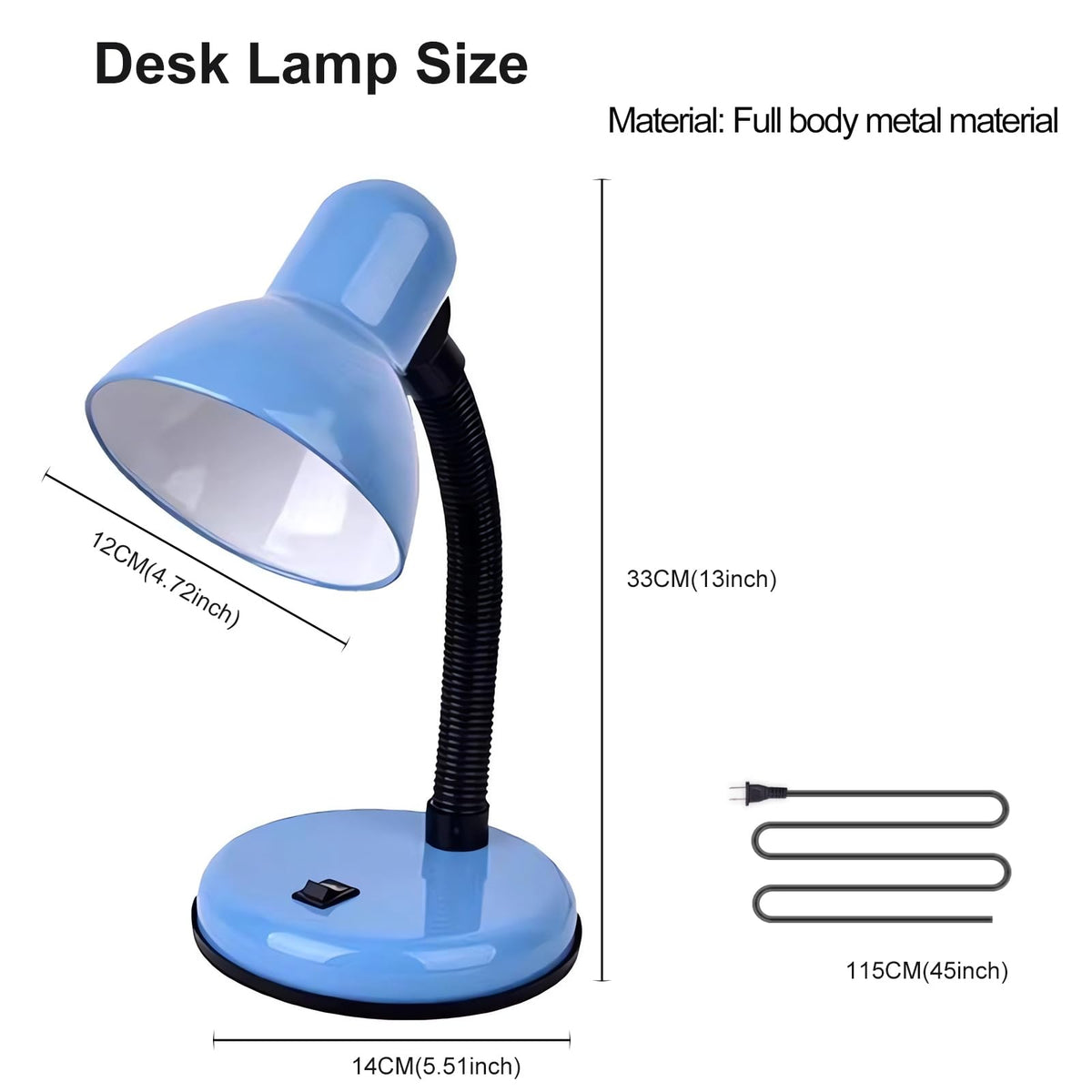 GZGLUZ desk lamp metal body for durable modern styling