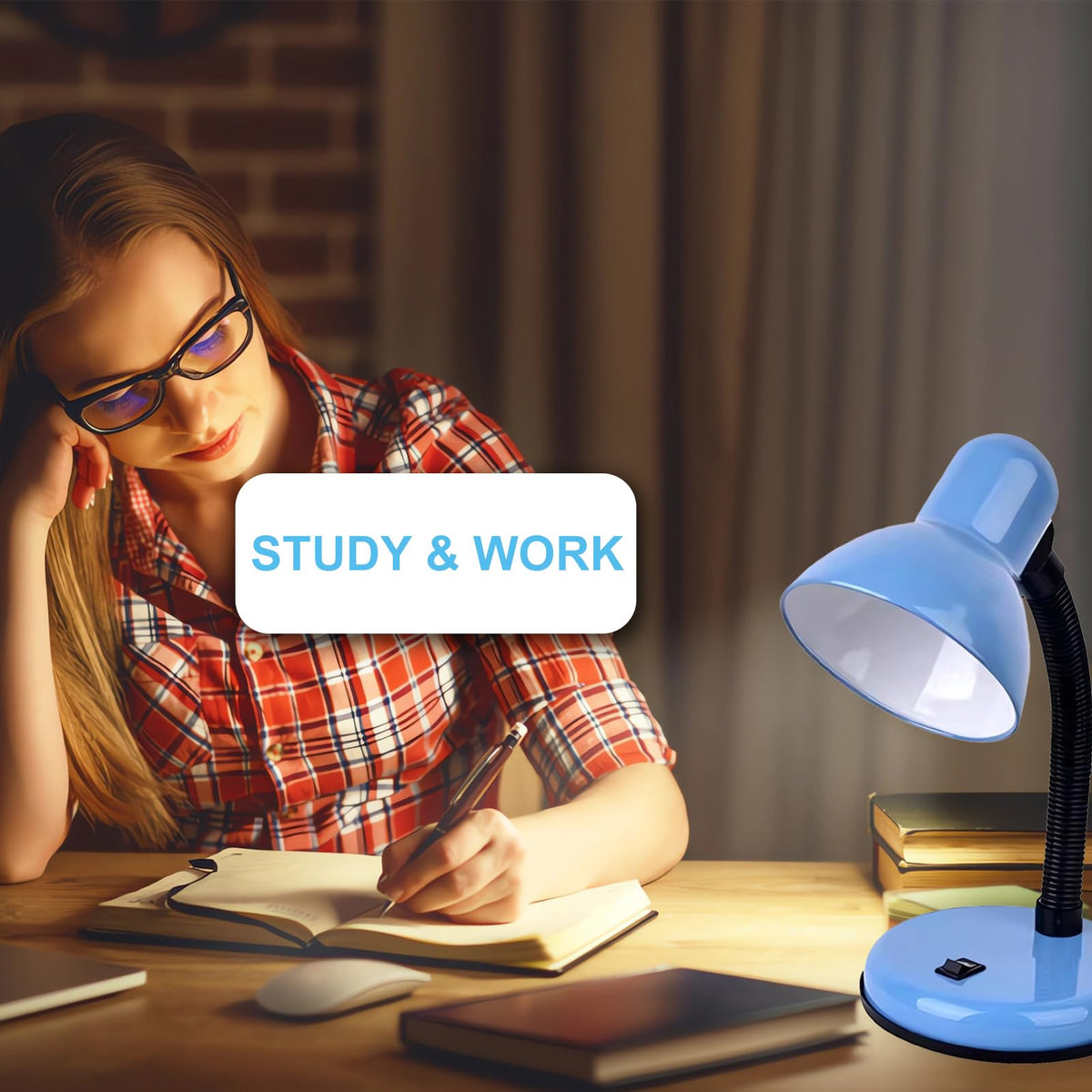 GZGLUZ desk lamp suited for office, dorm, or study areas