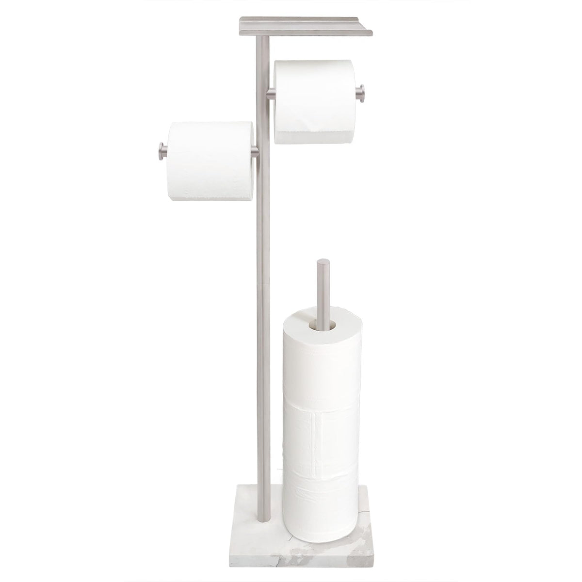 GZILA free-standing double-roll dispenser keeps rolls accessible and neat.