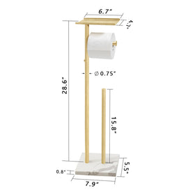 GZILA toilet paper stand with shelf top for convenient small-item storage.