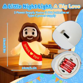 GZJQW Jesus Night Light shown as a compact bedside travel companion.