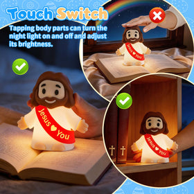 GZJQW Jesus Night Light has a bendable silicone body for safe handling.