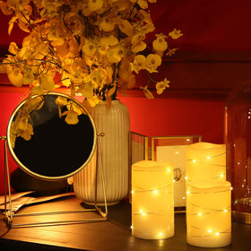 H-BLOSSOM ivory real-wax pillar highlighting lifelike appearance