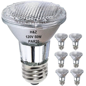 H&Z PAR20 bulbs pack shot highlighting compact flood light for track lighting