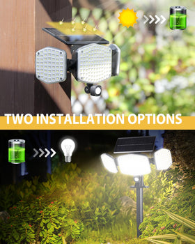 HAARAY solar motion sensor light mounted on wall beside entry for quick yard coverage