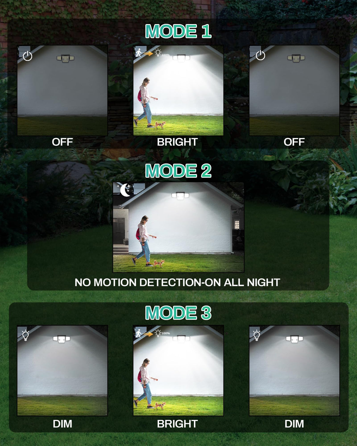 HAARAY-3-modes adapt lighting for security or energy savings.