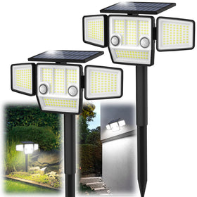 HAARAY solar outdoor lights with stakes illuminate driveways at 2500 lumens for clear visibility.