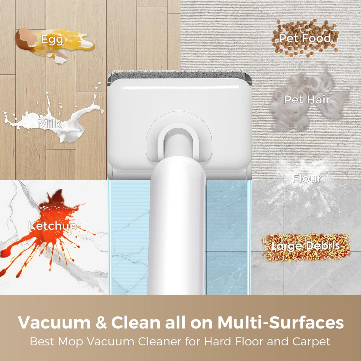 HABIUBIU cordless vacuum mop in action for combined cleaning