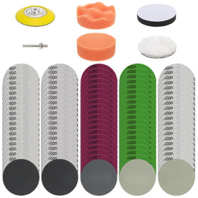 Hacaroa 106 Pcs 3-Inch sanding discs set for versatile projects.