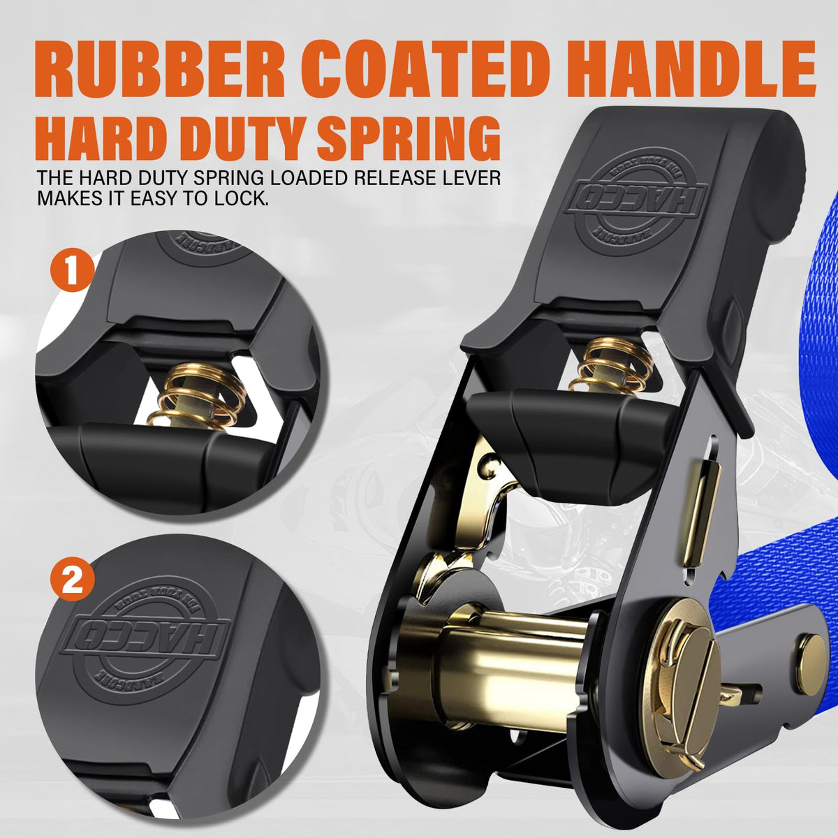 Haccoplanet strap showing 2340lbs break strength for heavy loads.