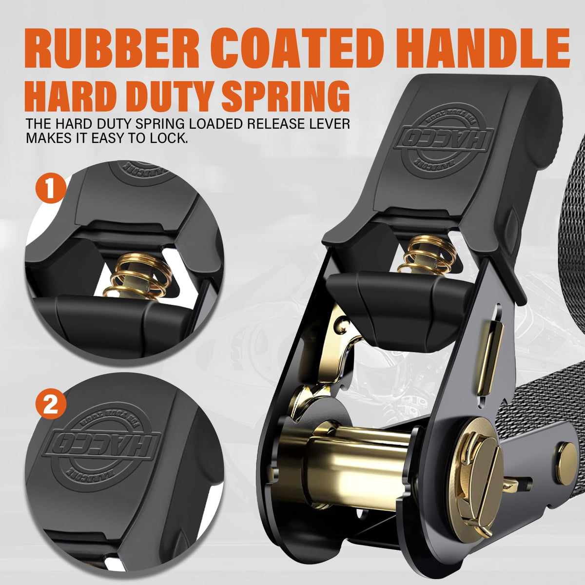 Haccoplanet ratchet strap 16ft securing cargo on a trailer for haul