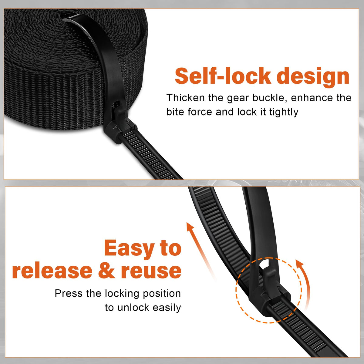 Haccoplanet ratchet strap bundling straps for organization