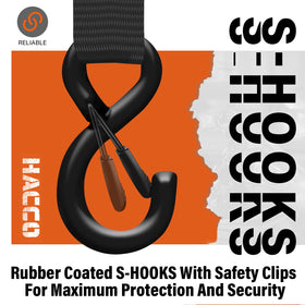 Haccoplanet ratchet strap coated S-hooks prevent slipping during cargo securement