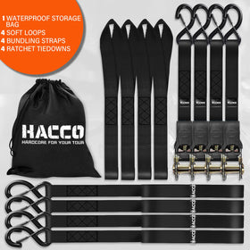 Haccoplanet ratchet strap diamond stitch webbing boosts durability