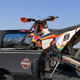 Haccoplanet ratchet strap in use on trailer