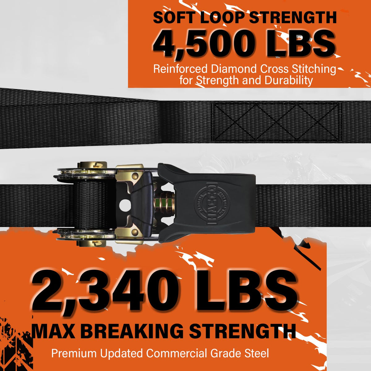 Haccoplanet ratchet strap padded handle eases one-handed operation