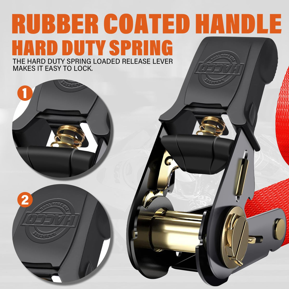 Haccoplanet 16ft strap length for flexible motorcycle securing