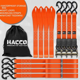 Haccoplanet soft loops and bundling straps for flexible securing