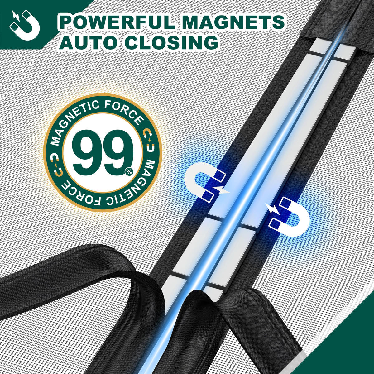 HADOR hands-free magnet seam enables automatic closing for busy homes.