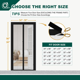 HADOR screen door size chart helps you measure accurately for best coverage.