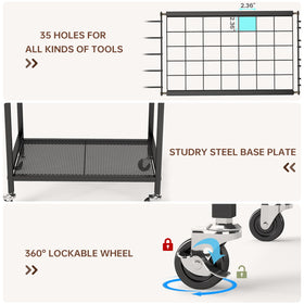 Hadulcet garden tool organizer industrial-grade metal construction resists sun and rain.